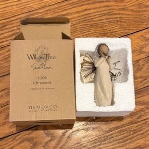 Willow Tree Angel Ornament- Cream and Brown